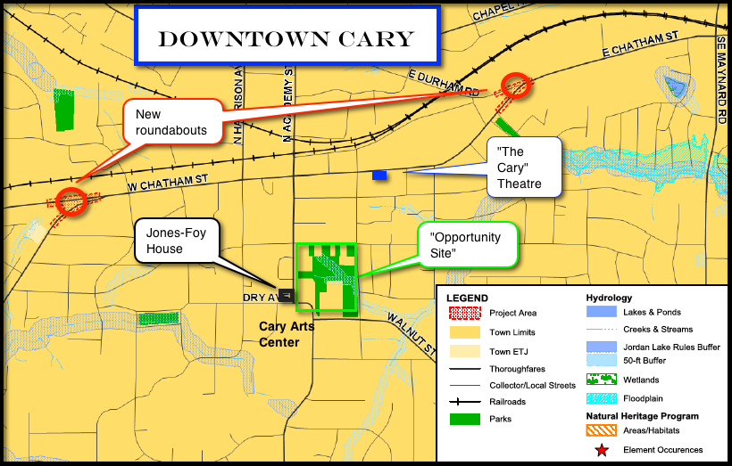 Town of Cary Map (annotated)