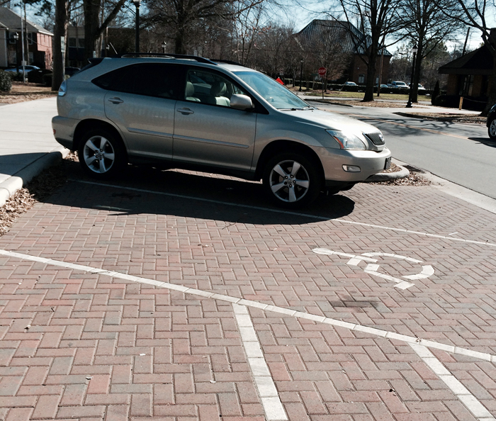 Reverse angled parking